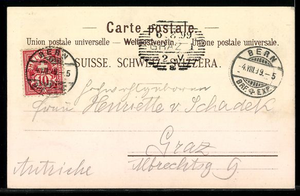 Cartoline postali: Litho Bern, Zeitglockenthurm, Rathaus, A – Usato da Berlin venduto da bartko-reher 1