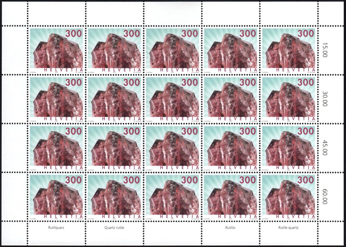 Tutti i francobolli: BOGEN 2003 Mineralien - Rutilquarz** – Nuovo (secondo la descrizione) da Dottikon venduto da haeusibuh5