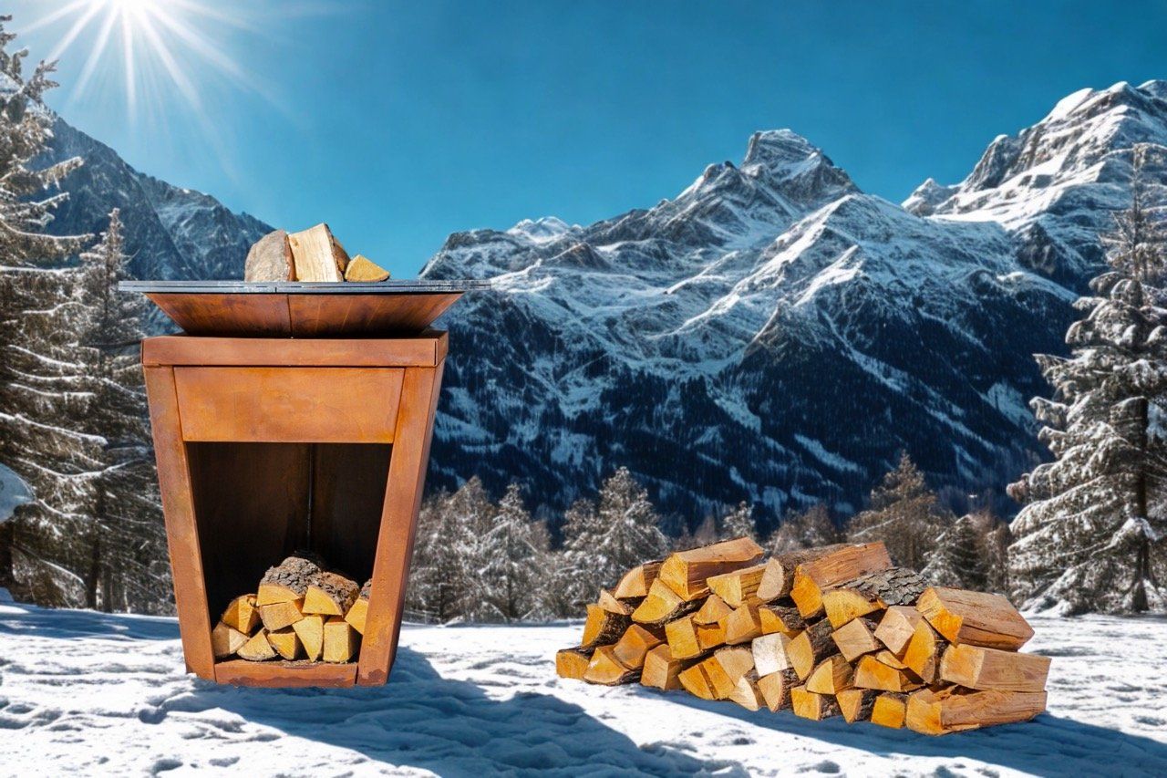 Bracieri: Feuerschale mit Kochplatte - Grillplatte - Corten/Schwarz – Nuovo e nell'imballaggio originale da Nottwil venduto da apa_gr27 4