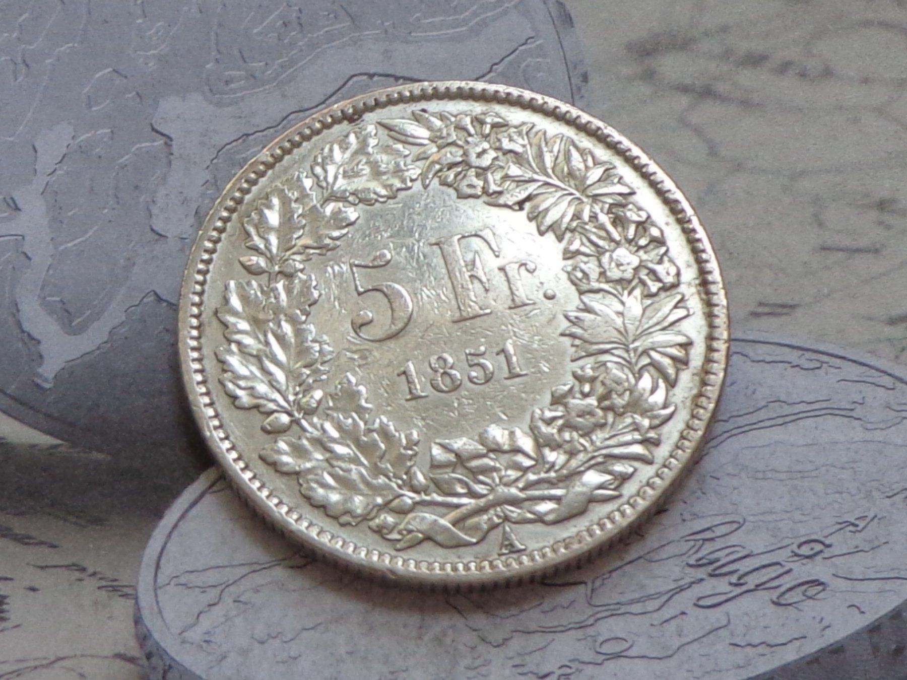 Toutes les monnaies: 5 Fr. 1851 A - Belle pièce – D'occasion à Pully par UCA01