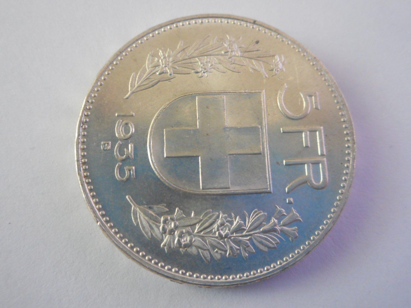 Tutti le monete: 5 Fr. 1935 silber  unz/stgl – Nuovo (secondo la descrizione) da Kriegstetten venduto da pizlad2010 1