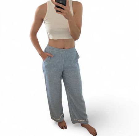 Leichte Sommerhose Gr. M aus Leinen, NEUWERTIG