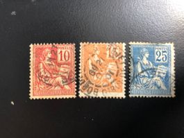 3 timbres oblitérés no 115-117 France