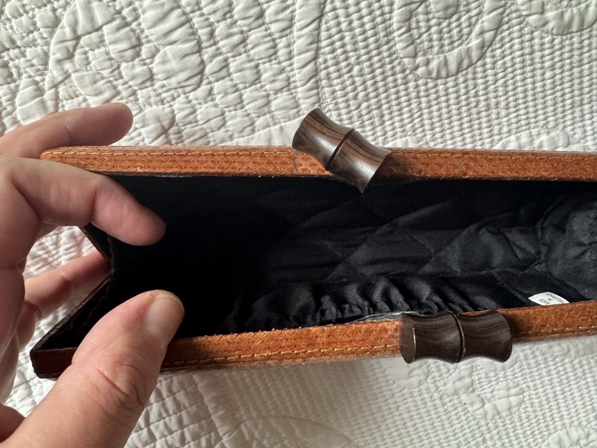Borse da donna: Kleine Schlangenleder Clutch braun – Nuovo (secondo la descrizione) da Brütten venduto da Rod816 4