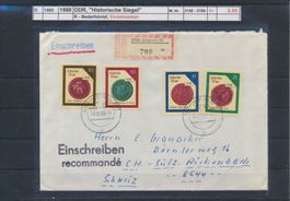 1988 DDR, "Historische Siegel - Einzelmarken", R - Brief