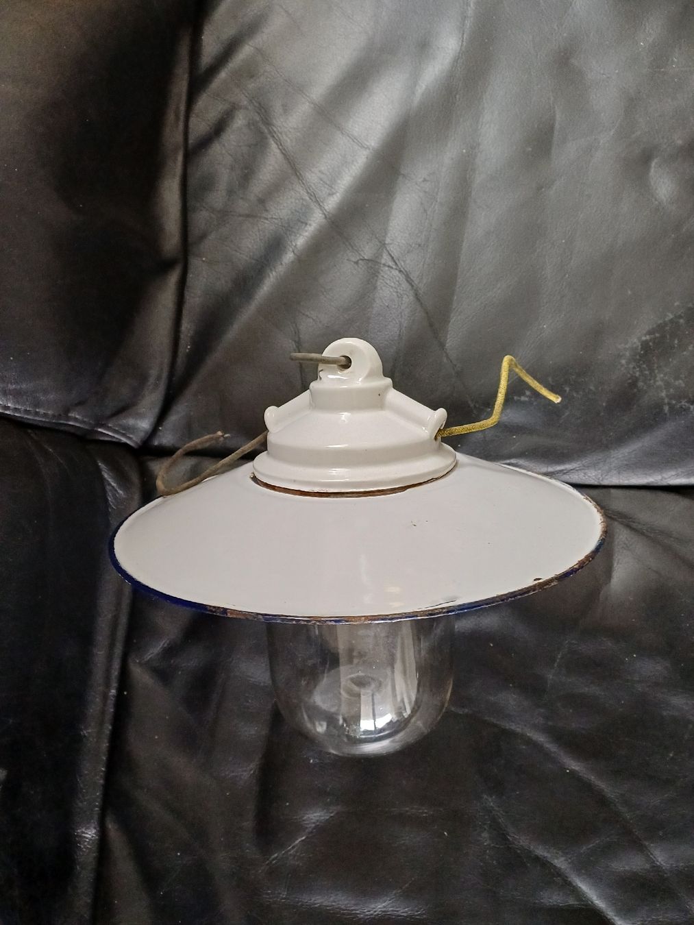 Lampade: Vintage Emaille Fabriklampe Industrielampe – Usato da Ebersecken venduto da Napf08 2