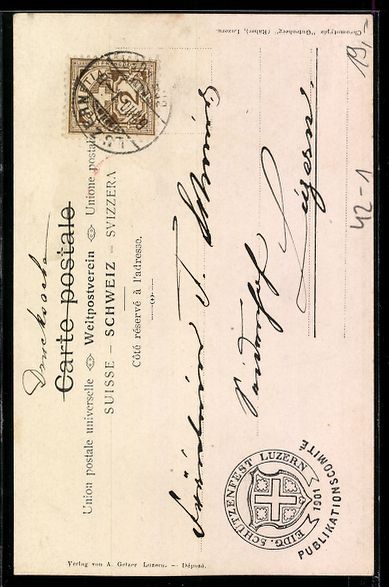 Cartoline postali: Luzern, Eidgenössisches Schützenfest 1 – Usato da Berlin venduto da bartko-reher 1