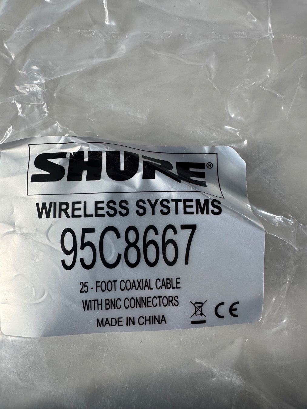 Shure Cavi: Shure Wireless Systems Antennenkabel Coax BNC - BNC 25 ft. – Nuovo e nell'imballaggio originale da Weinfelden venduto da rizzla360 1