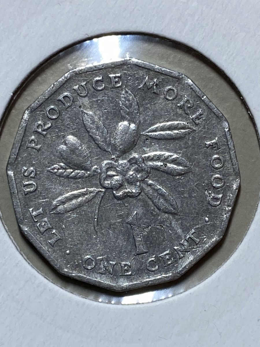 Tutti le monete: Jamaïque - 1 cent - 1977 FAO  – Usato da Payerne venduto da Mike1682 1
