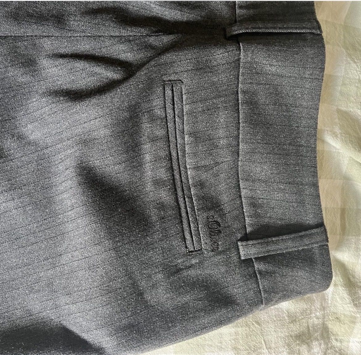 S.Oliver Pantaloni: grau gestreifte Anzughose Low Waist – Nuovo (secondo la descrizione) da Vaduz venduto da bestbest 5