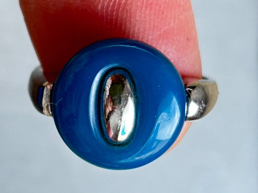 Ringe: Silberring PETROL-BLUE - Vintage Stil, Grösse 57 – Gebraucht aus Dittingen von Bellevista