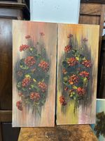 Magnifiques tableaux floraux vintage - lot de 2, Parfait!