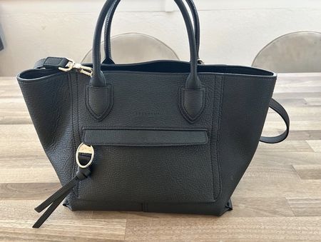Longchamp Handtasche Leder Anthrazit, Zustand neuwertig