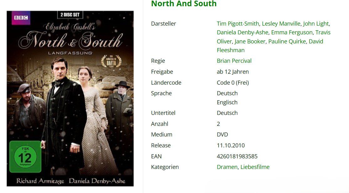 Tutti i DVDs: North And South - Langfassung 2 DVD – Usato da Urdorf venduto da Muluk 1