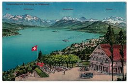 Schönegg ob Wädenswil, Restaurant, Künstlerkarte um 1930