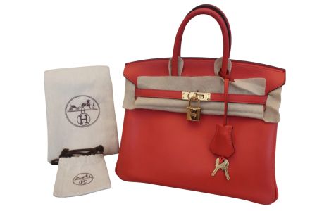 Hermès Birkin 25 Swift Leather Rouge Tomate GHW