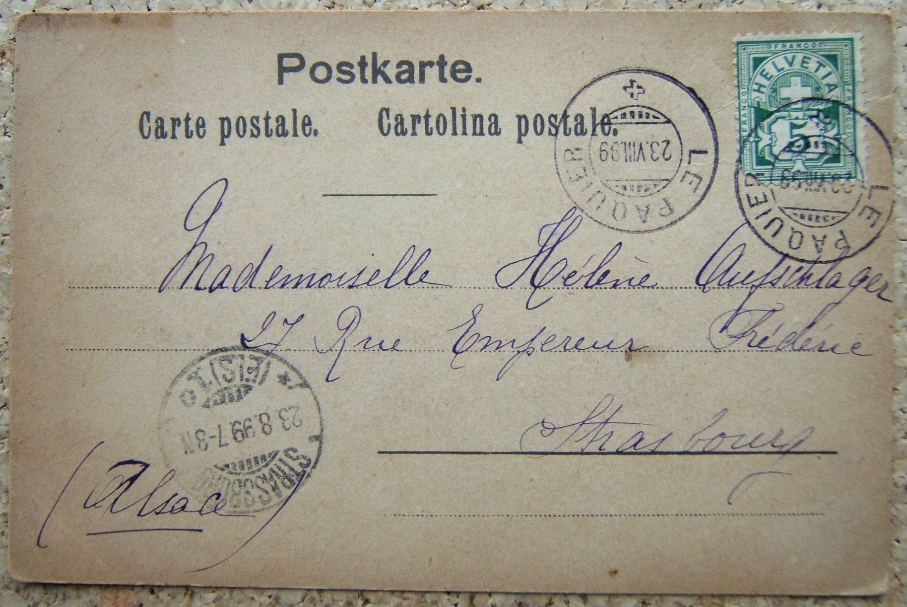 Cartoline postali: ALTE AK GRUSS AUS DER SCHWEIZ 1899 – Usato da Brunnen venduto da Nonne04 1