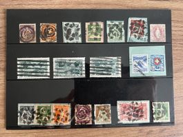 19Stk. alte CH Marken mit Zollstempel