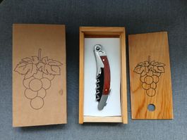 NEW! Sommelier Corkscrew in Wooden Box - Wine Opener Tool