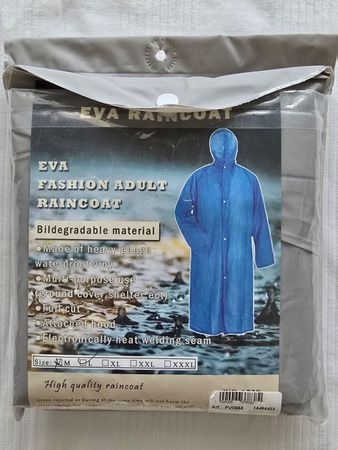 Neuer Unisex Regenmantel mit Kapuze EVA Gr. L