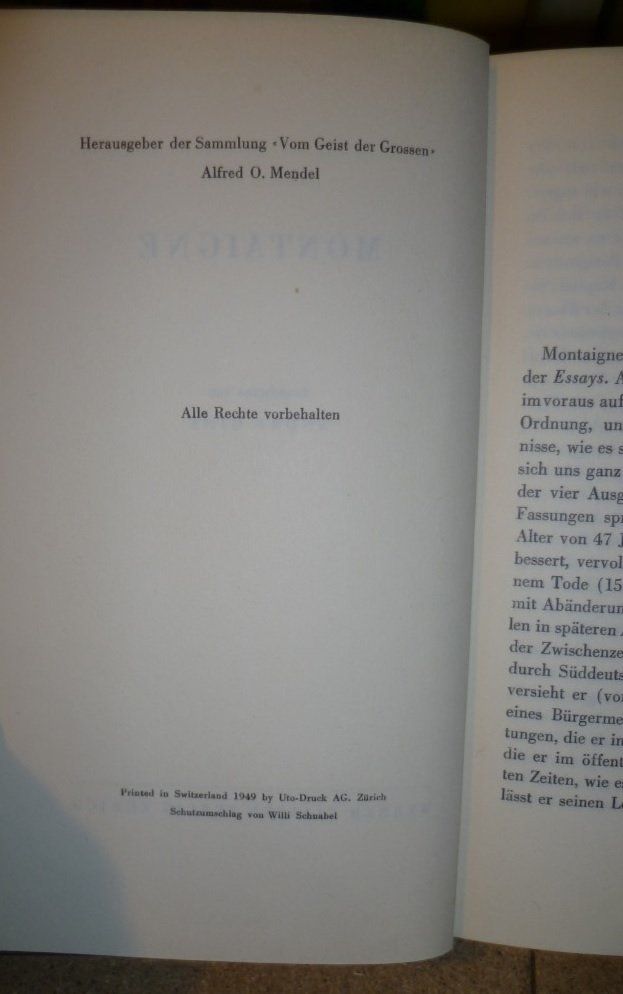 Libri: Gide - Montaigne – Usato da Zürich venduto da rudirentier 3
