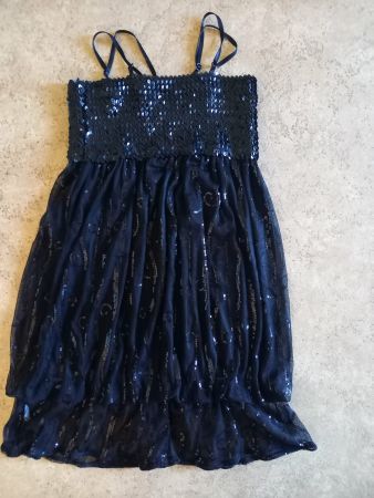 schwarzes Minikleid mit Pailletten Gr. S