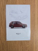 VW Golf GTI Blechschild, Kult Auto Bild, Vintage  20x30cm