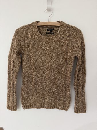 Massimo Dutti Strickpullover, Gr. S, Beige Braun, Silk