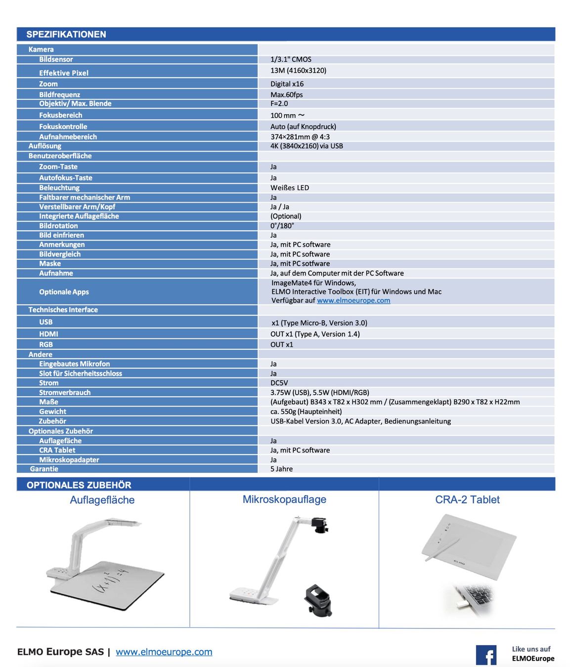 Elmo Videocamere: Visualiser - ELMO MX-P2 - Portabel (4K) – Usato da Emmen venduto da Highlife_Technik 5