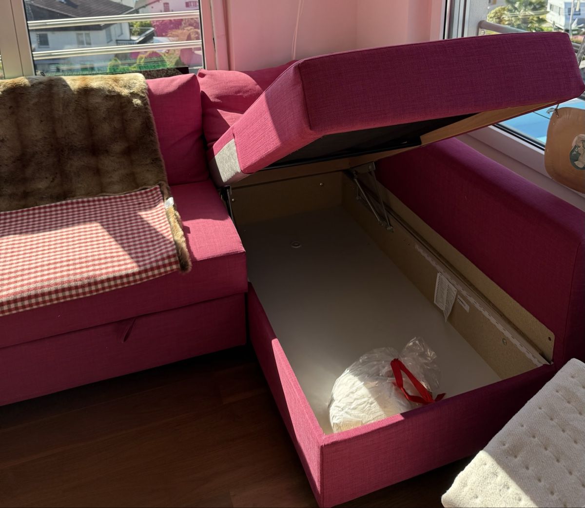 Divani: Sofa bed with storage and 3 decorative cushions – Usato da Weggis venduto da Doris 4