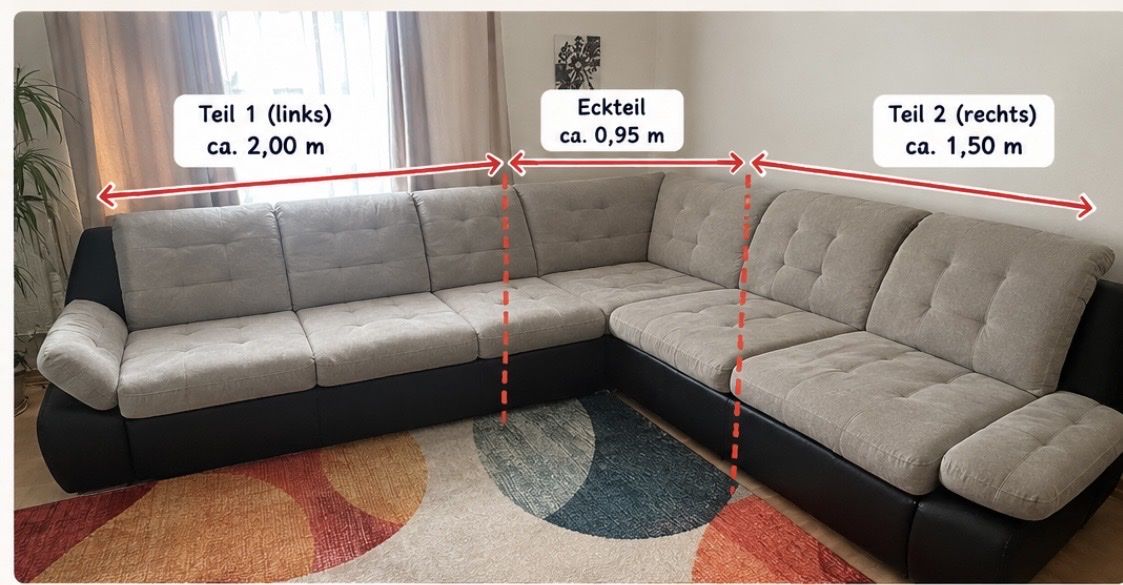 Sofas: Ecksofa grau schwarz mit Bettkasten – D'occasion à Arbon par don_9ldx