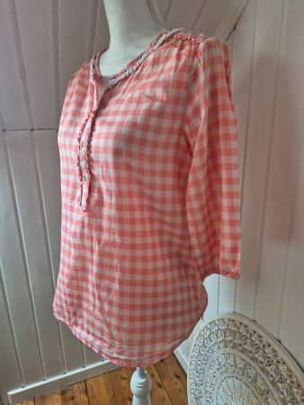 MAISON SCOTCH  vichy karo bluse  rosa  Grösse 2 ( M )