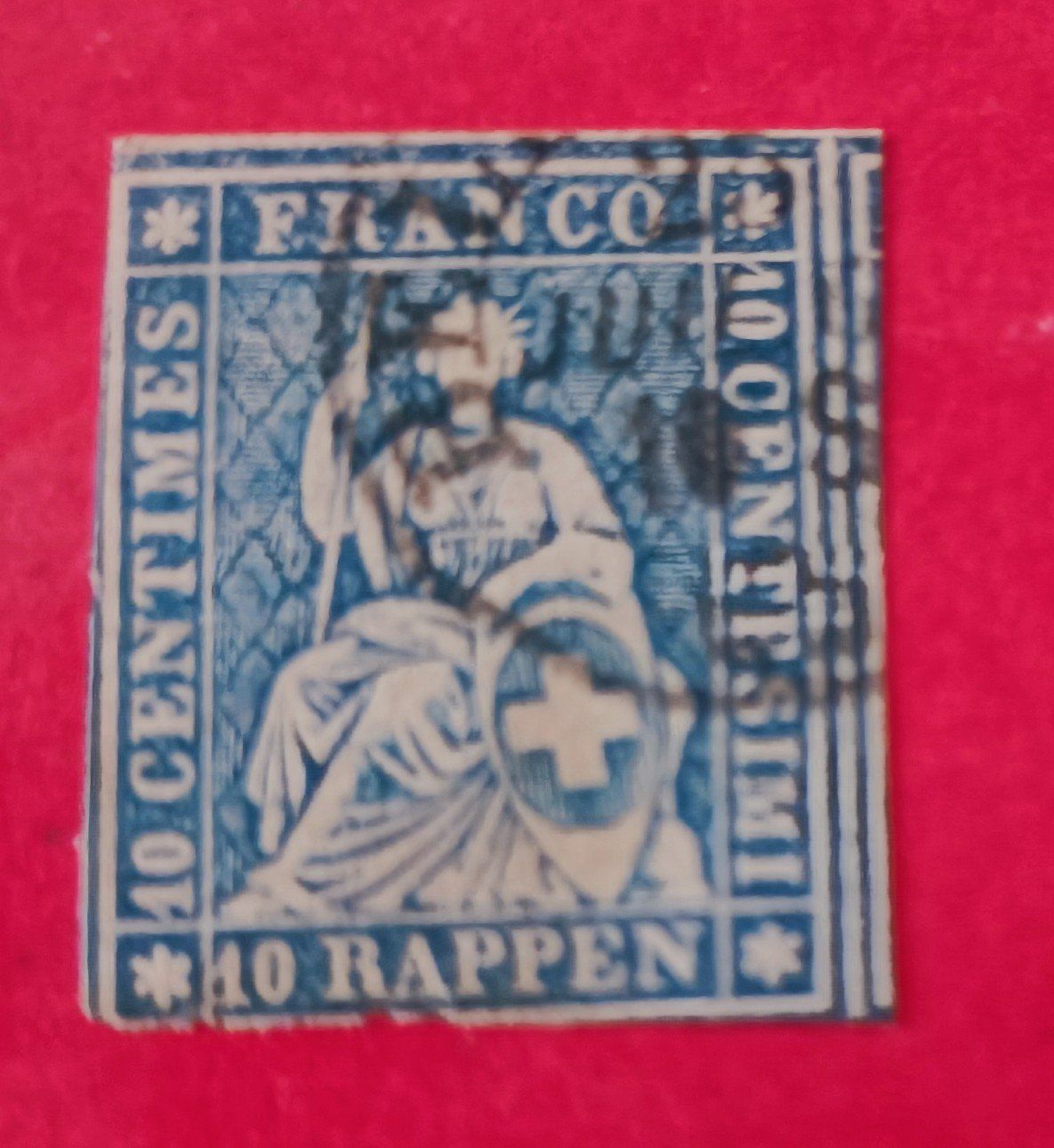 Alle Briefmarken: SCHWEIZER Strubeli 10 Centimes blau gestempelt – Gebraucht aus Glis von MYS-Wallis2020 3