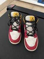 Nike Air Jordan 1 Mid SE GS "Motorsport White / Yellow/ Red