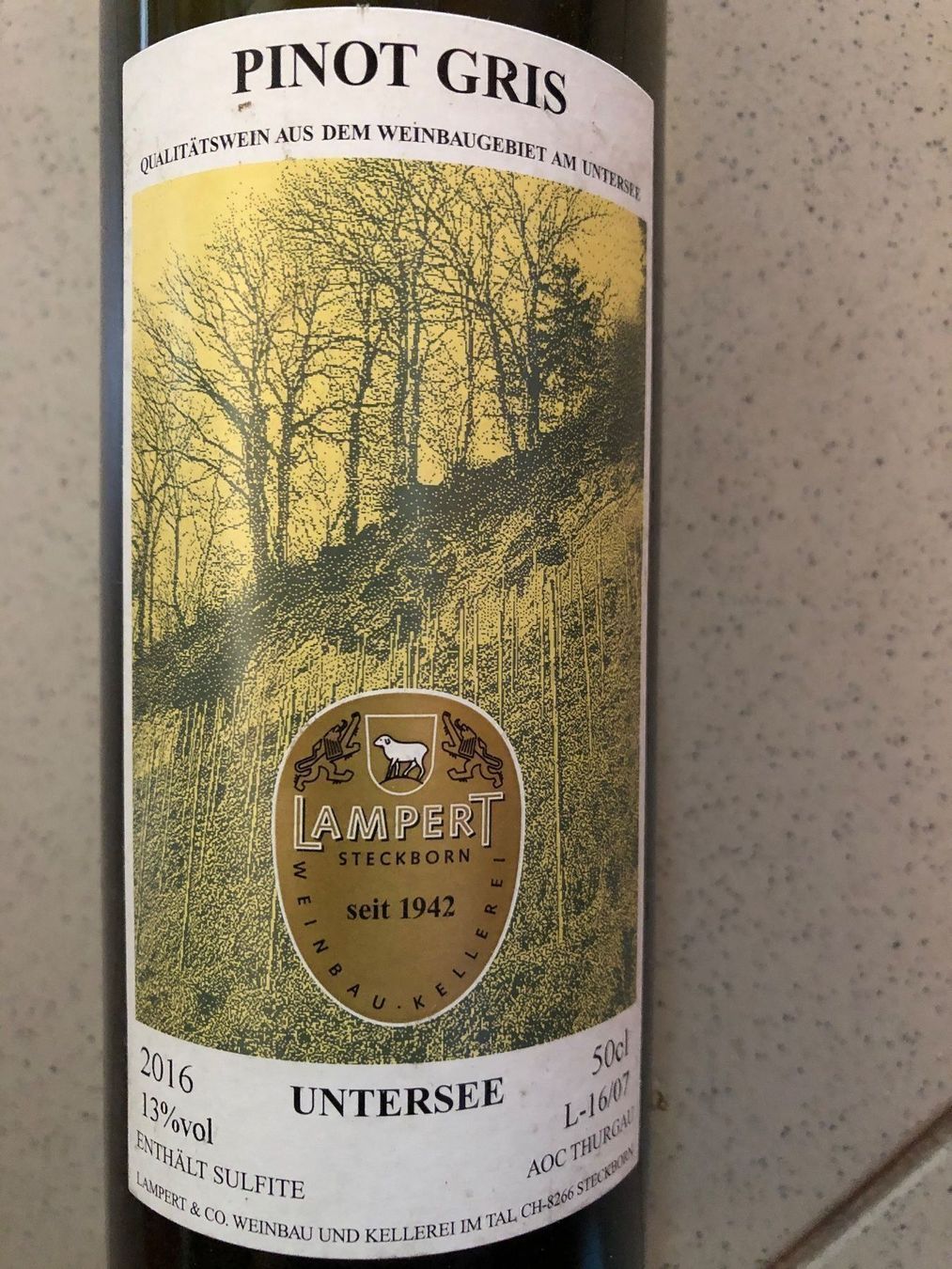 Vino: LAMPERT, Steckborn. PINOT GRIS. 2016. – Nuovo e nell'imballaggio originale da Wald ZH venduto da mlnt 2