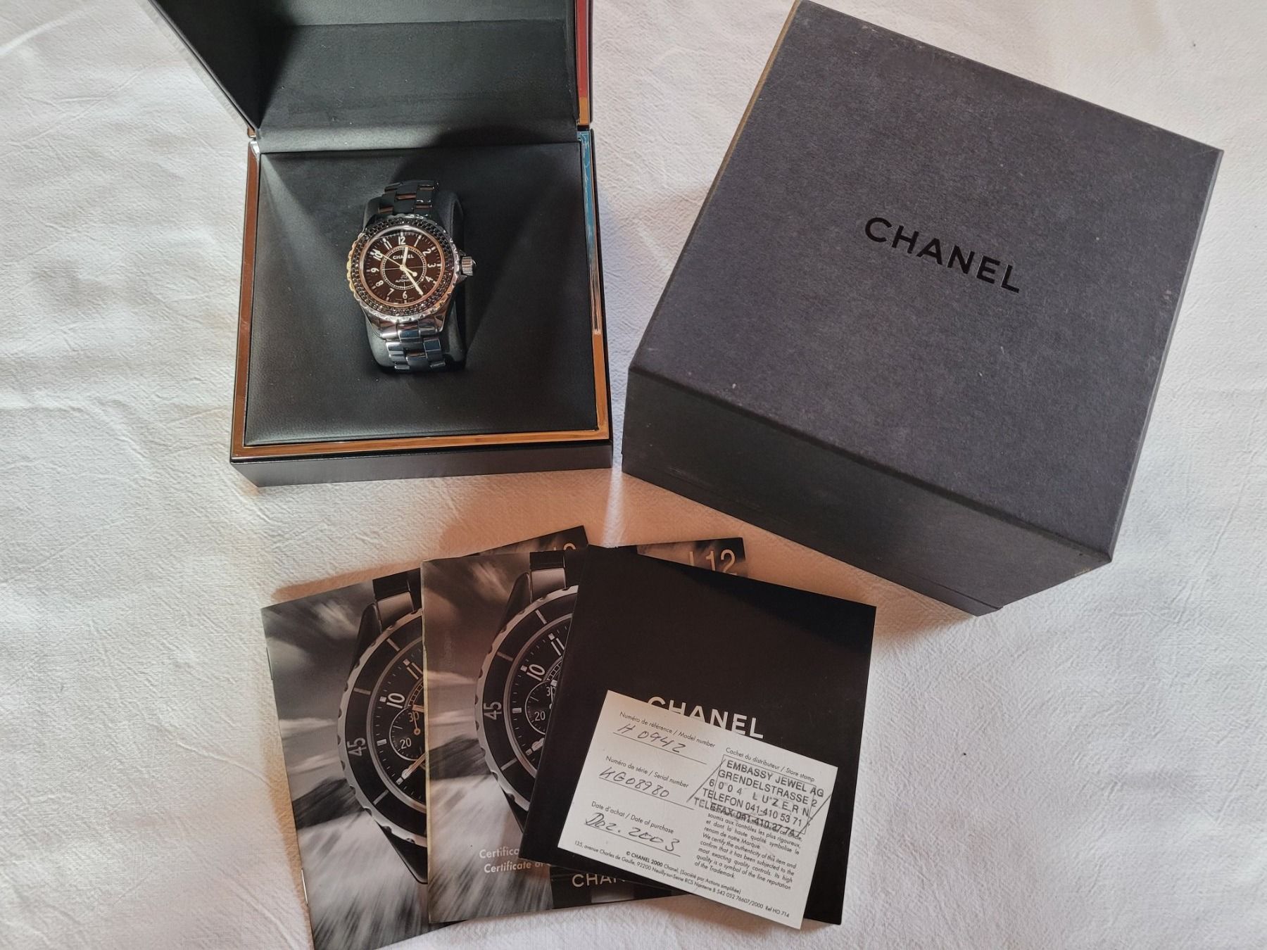 Chanel Orologi: Chanel J12 mit schwarzen Diamanten – Usato da Ennetmoos venduto da Billi20
