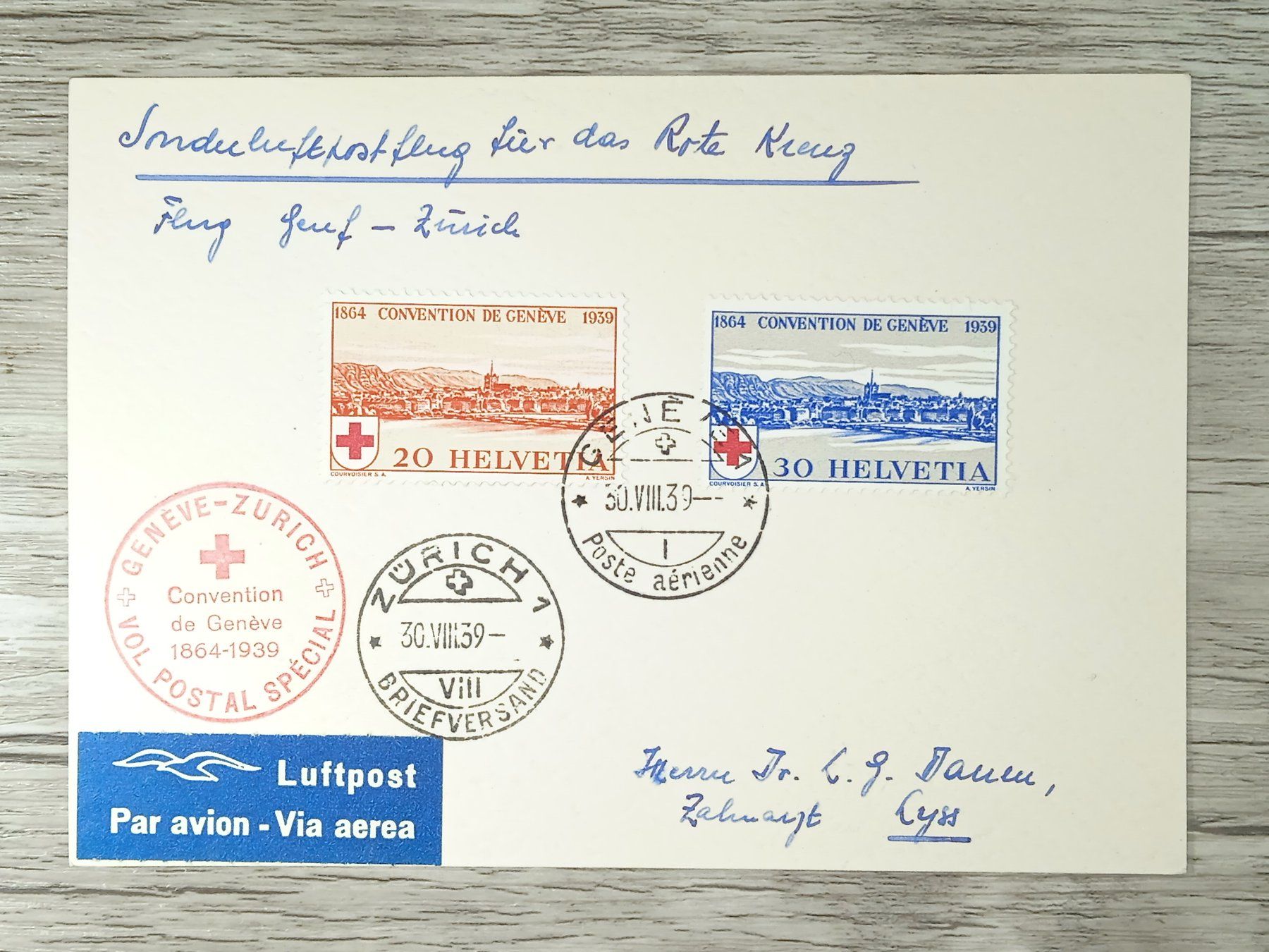 Tutti i francobolli: TR12 Carte Postale + Timbre Suisse 1939 – Usato da Cousset venduto da Patrick_Collections