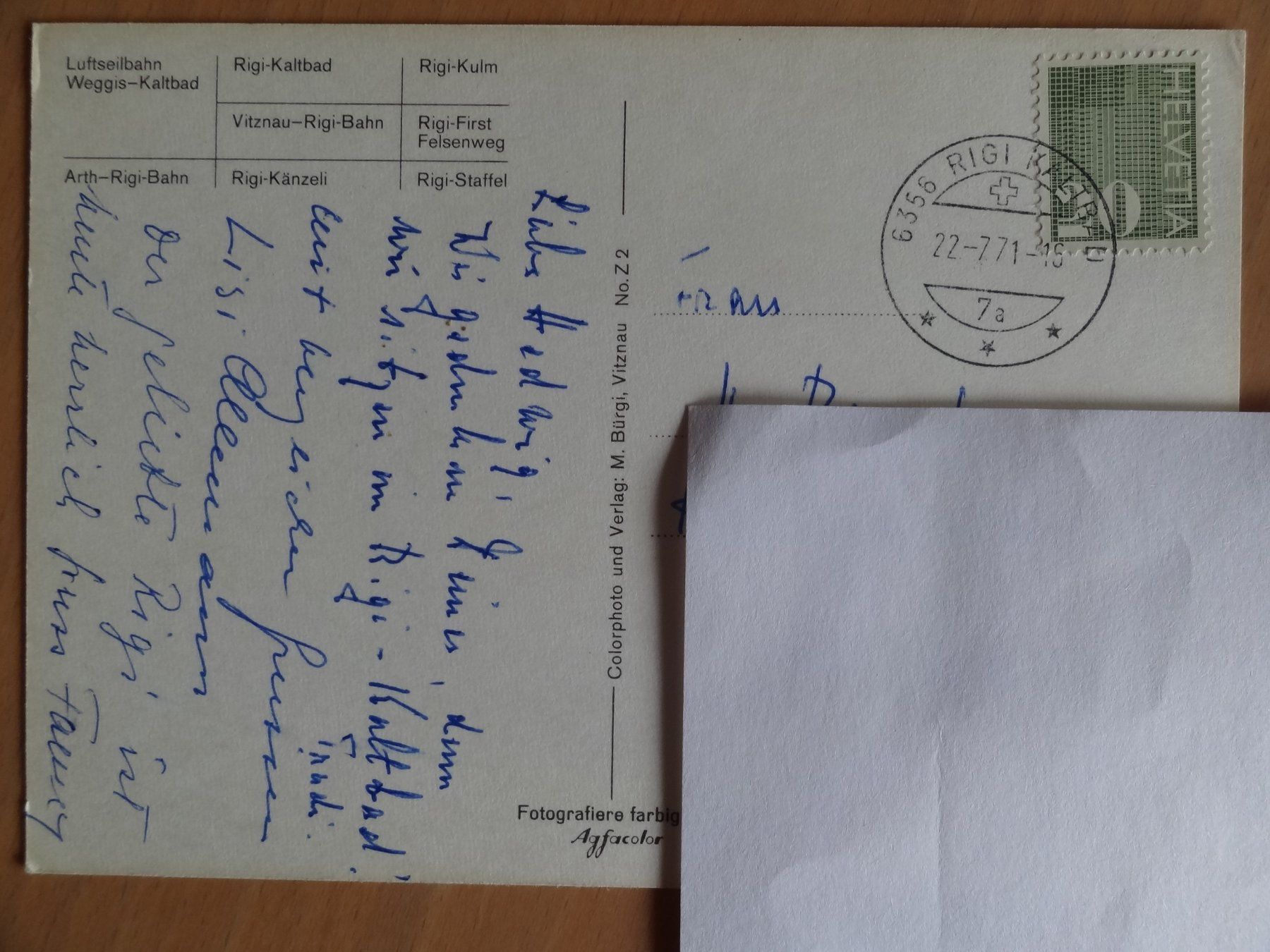 Cartoline postali: Rigi 1971 vue panoramique – Usato da St Léonard venduto da Riglin 1