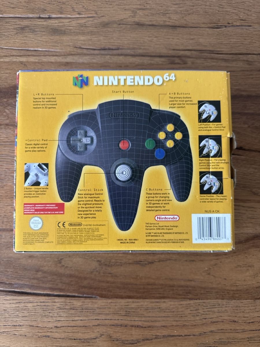 Nintendo Controller: Nintendo 64 Controller Schwarz Originalverpackung – Usato da Lenzburg venduto da eyworld 1