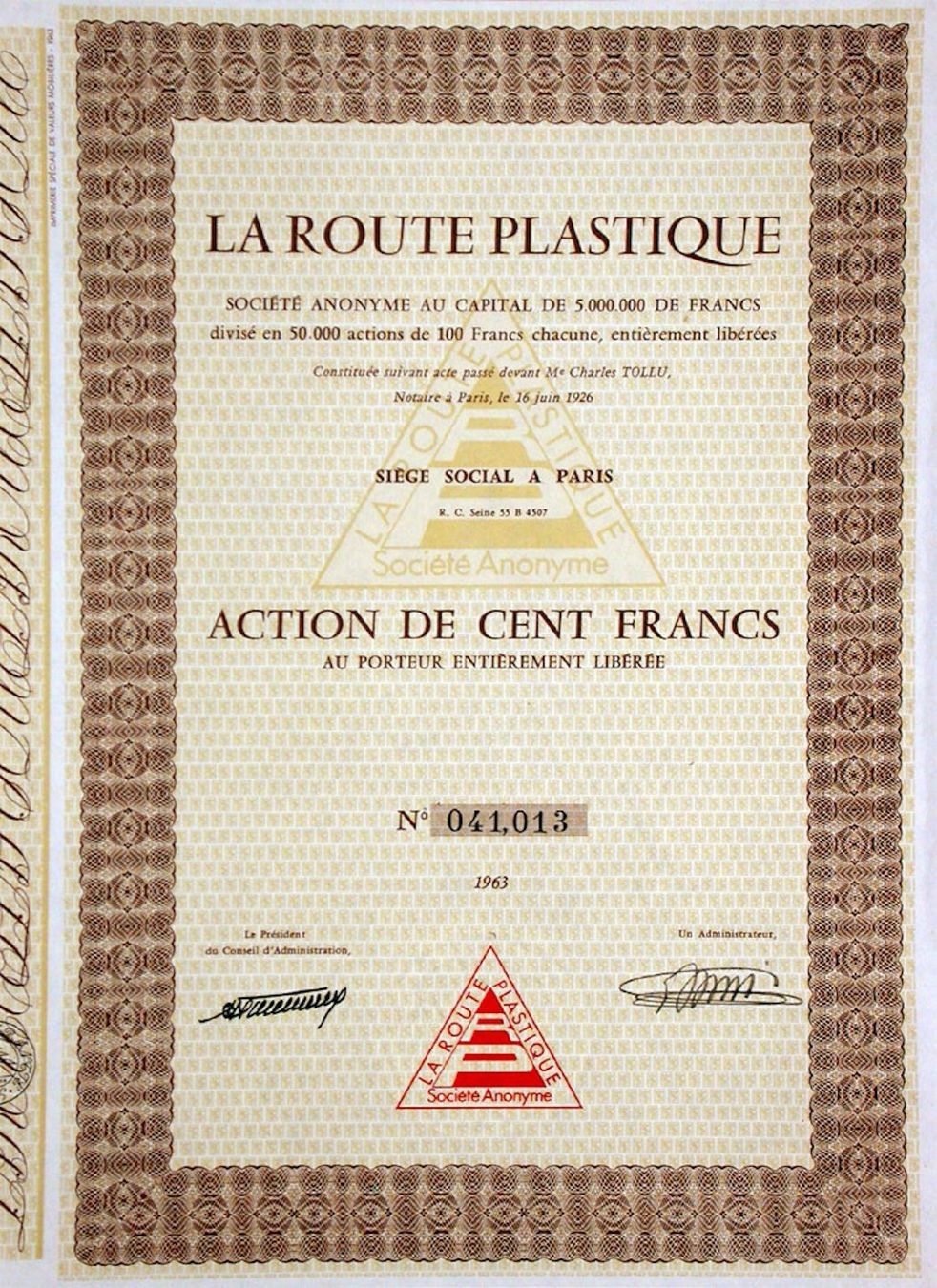 Documenti: La Route Plastique, Paris - 1963 – Usato da Solothurn venduto da Sgasche