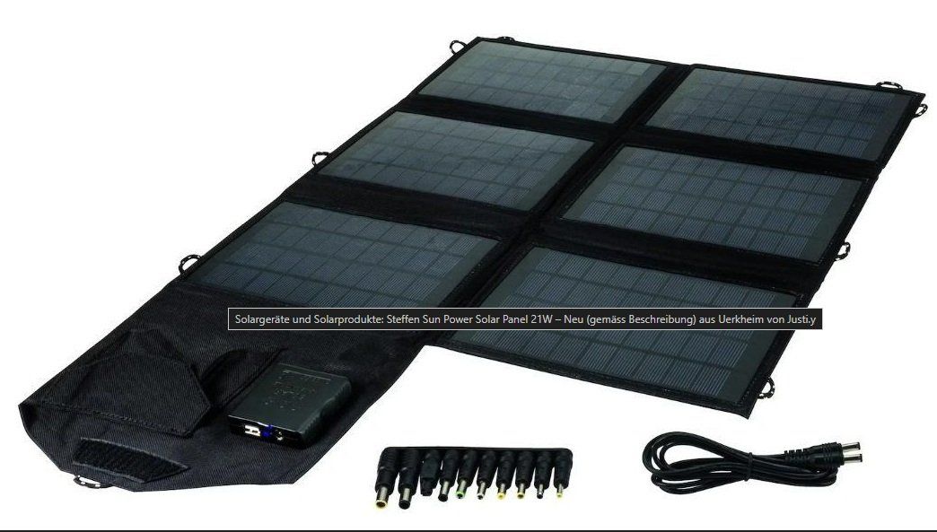 Dispositivi a energia solare: Steffen Sun Power Solar Panel 21W – Nuovo (secondo la descrizione) da Uerkheim venduto da Justi.y 1