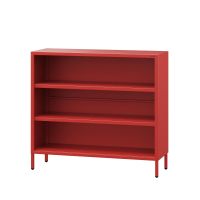 Bücherregal mit 3 Fächern - Metallregal Glitzernd - ROT