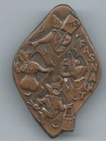 Fasnachtsplakette Basel, "Blaggedde" 1953 (Bronce)