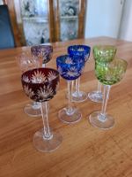 Farbige Bleikristall Gläser Schnaps 7 Stück 