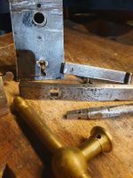 Serrure ancienne XIXe siècle fer forgé et laiton état bon