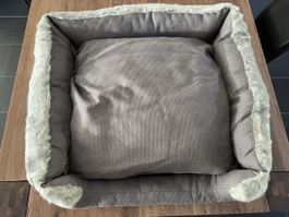 Hundebett Freejack grau mit Plüschrand neu