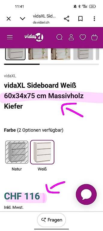 Cassettiere: Kommode Massivholz Kiefer – Usato da Basel venduto da val_55gg 1