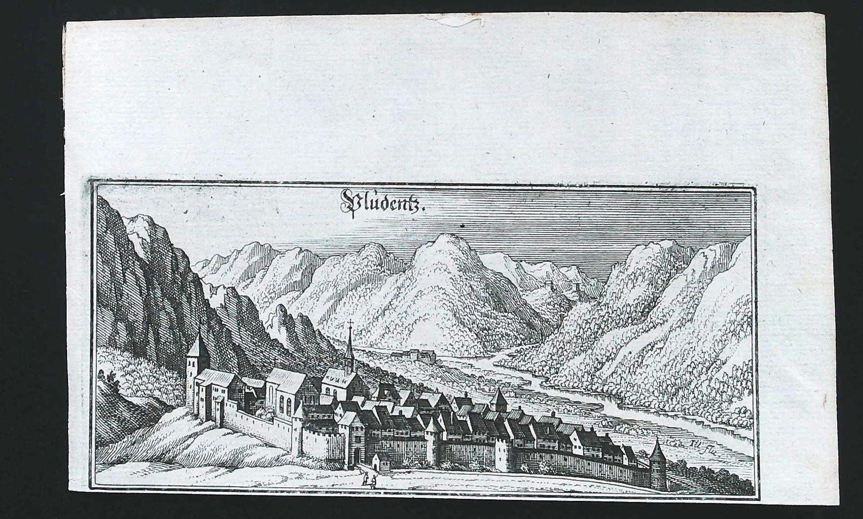 Stiche: Bludenz Kupferstich von Merian 1642 – Gebraucht aus Rafz von Helvet32 1