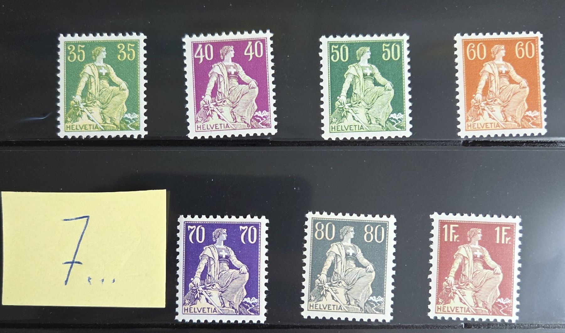 Tous les timbres: Schweizer Briefmarken Helvetia-Satz, 7 Werte Postfrisch – D'occasion à Stans par Ducati16