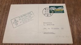 1956 Col de Jaman -Sion 1er Vol Scout Suisse mit OK Karte